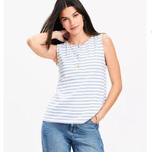 NWT LOFT Striped Henley Tank Top